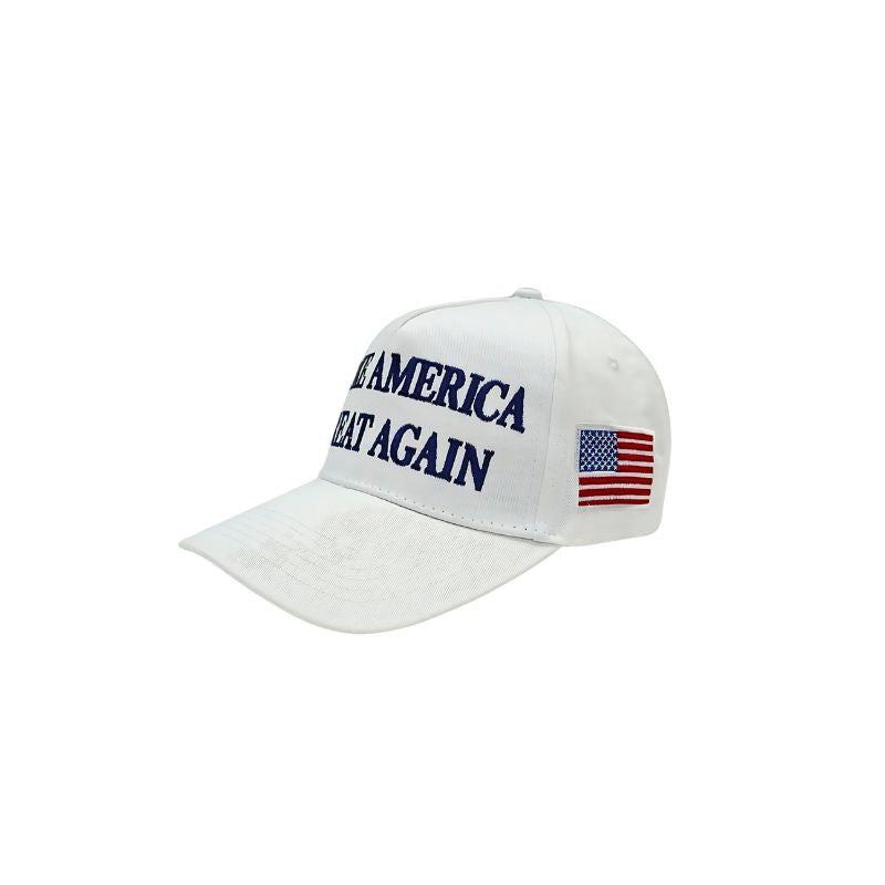 MAGA 45-47 w/ Flag - White